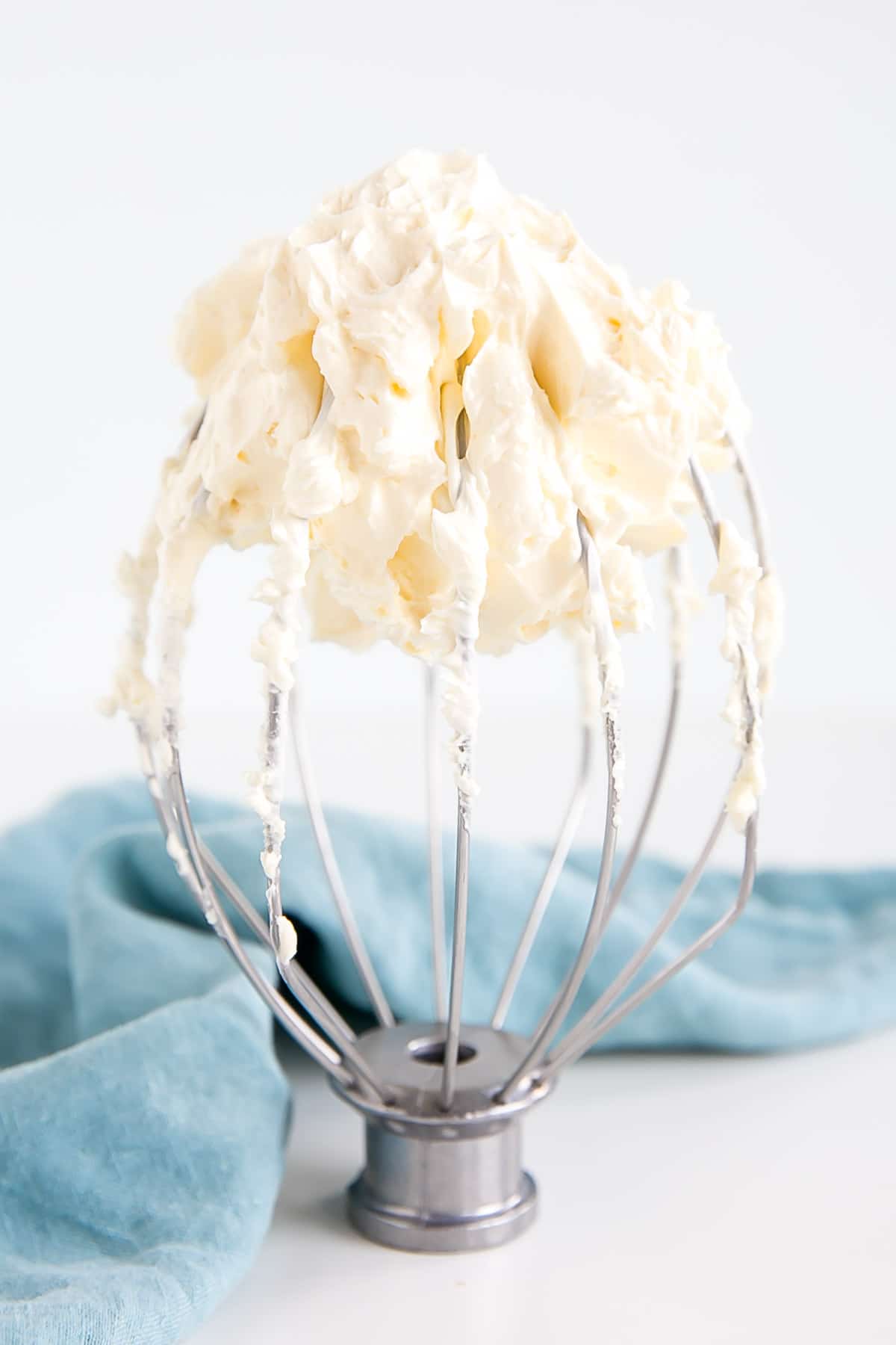 German buttercream on a whisk attachment.